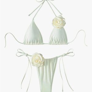 Amazon Cream Bikini with Floral Details